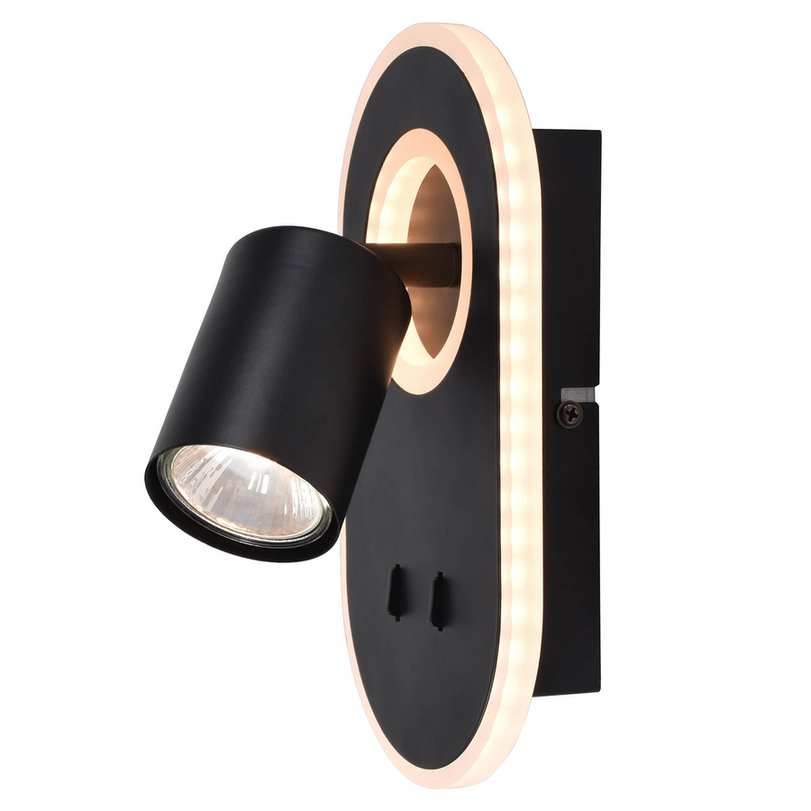 Brilliant Led Wandleuchte Lampe Kimon Led Schwarz Schalter Ip20 1200 Lumen Lampe B-Ware - 4004353396779
