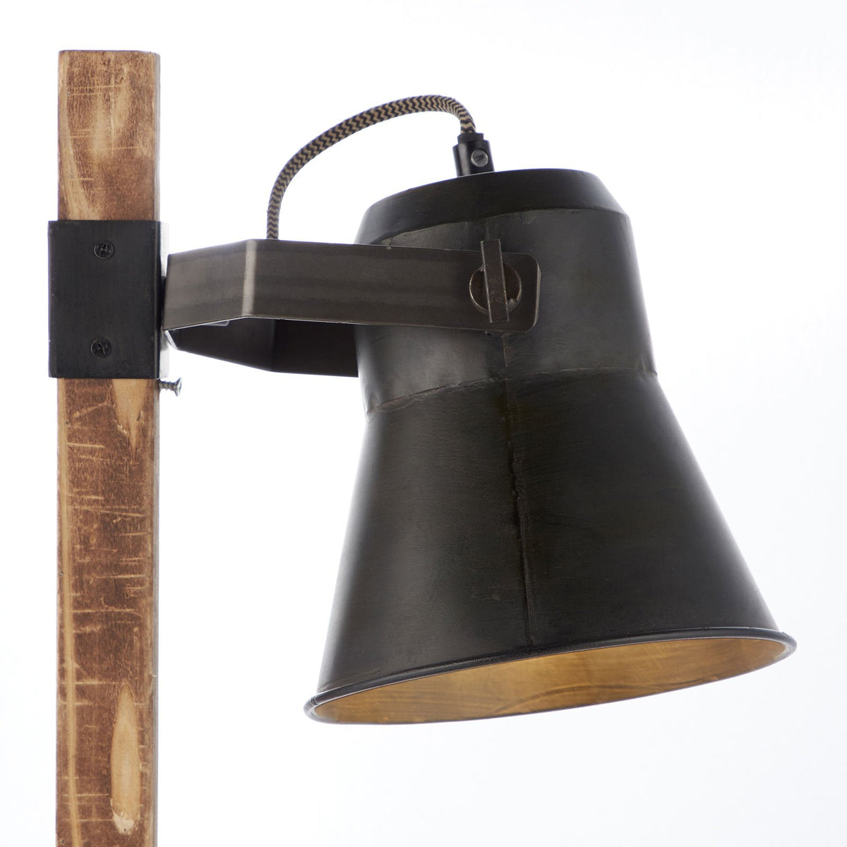 Brilliant Tischleuchte Lampe Plow Schreibtischlampe Leuchte schwarz/holz dunkel - 4004353359705