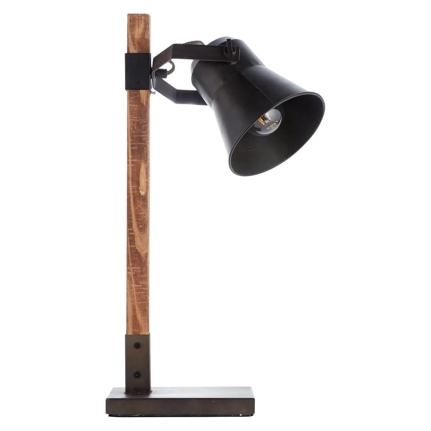 B-Ware Brilliant Tischleuchte Lampe Plow Schreibtischlampe Leuchte Schwarz/Holz Dunkel - 4004353359705