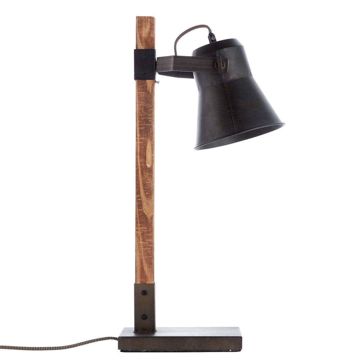 Brilliant Tischleuchte Lampe Plow Schreibtischlampe Leuchte schwarz/holz dunkel - 4004353359705