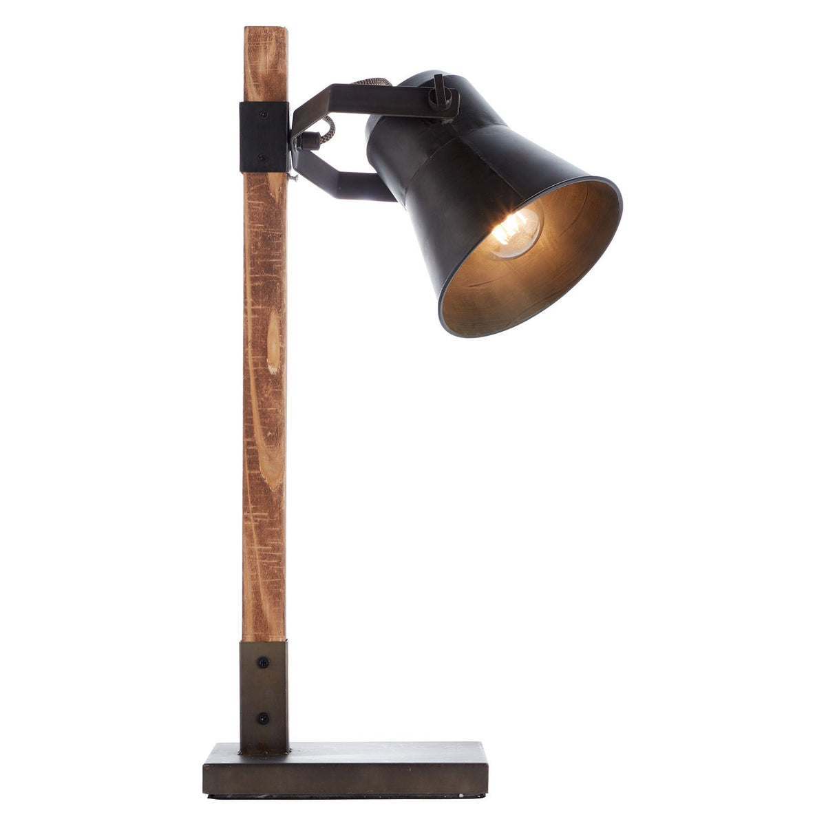 Brilliant Tischleuchte Lampe Plow Schreibtischlampe Leuchte schwarz/holz dunkel - 4004353359705