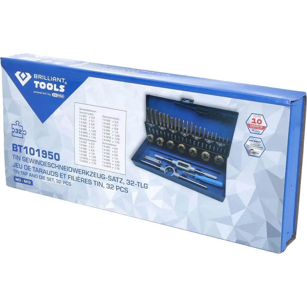 B-Ware Brilliant Tools Bt101950 Handgewindebohrer Set Gewindeschneider Werkzeugsatz - 4042146871133