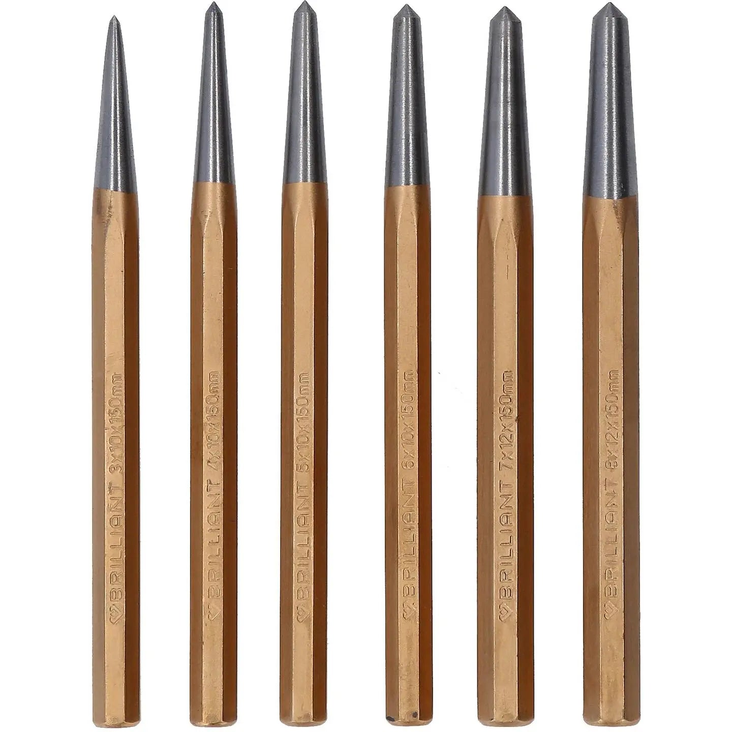 B-Ware Brilliant Tools Körner Satz Dorn Set Werkzeug Stahl 6tlg Kunststoffbox - 4042146866771