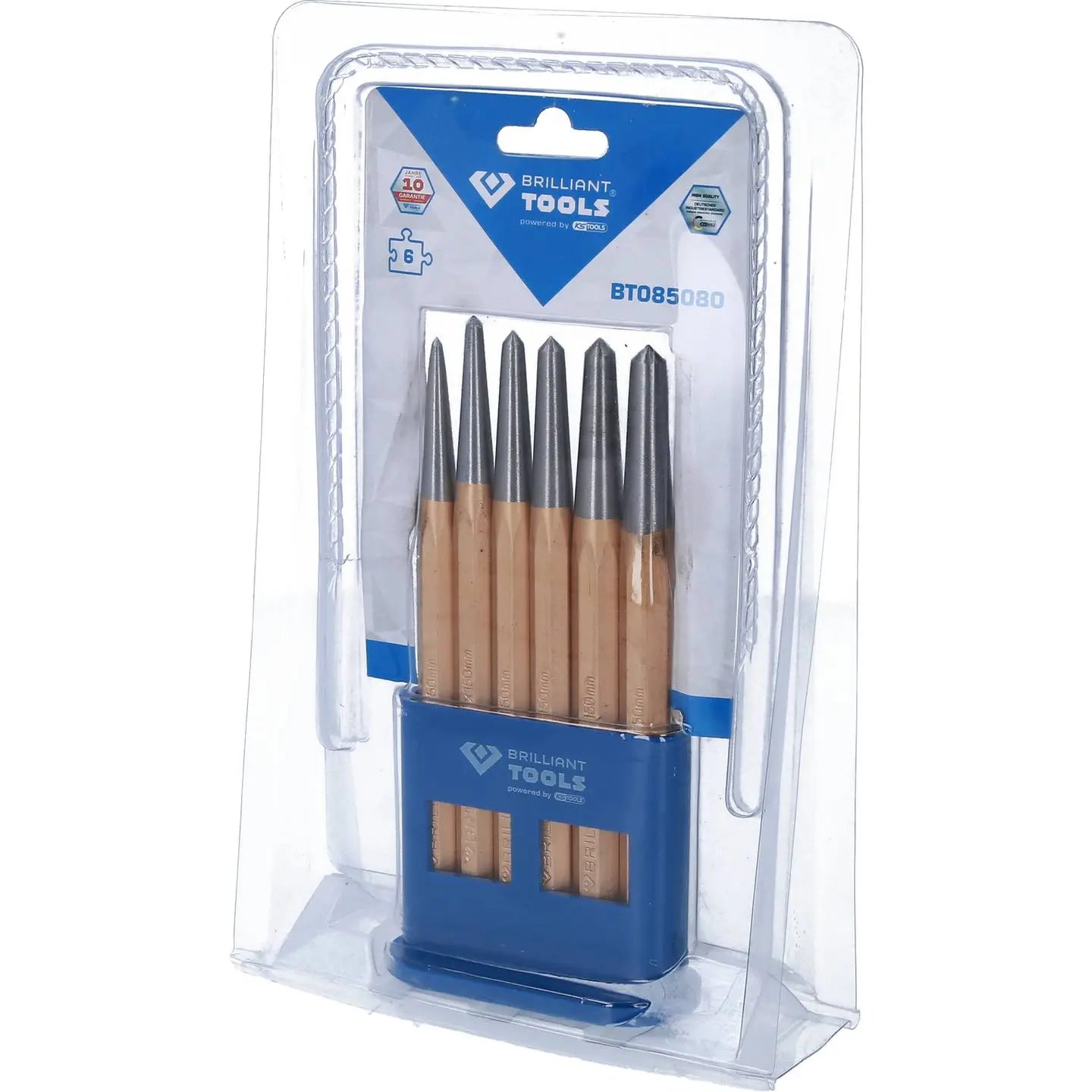 B-Ware Brilliant Tools Körner Satz Dorn Set Werkzeug Stahl 6tlg Kunststoffbox - 4042146866771