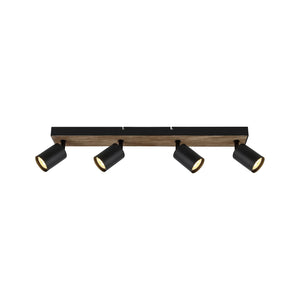 B-Ware Jello Wandleuchte Lampe Wandlampe Wood schwarz holz vierflammig Beleuchtung
