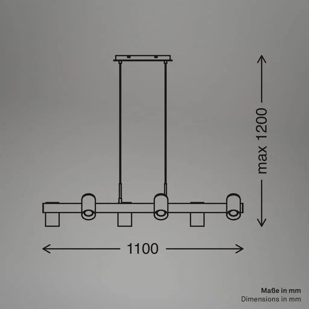 B-Ware Briloner Pendelleuchte Hängeleuchte Schwarz Esstischlampe Holz Gu10 Led 6 Flg - 4002707485001