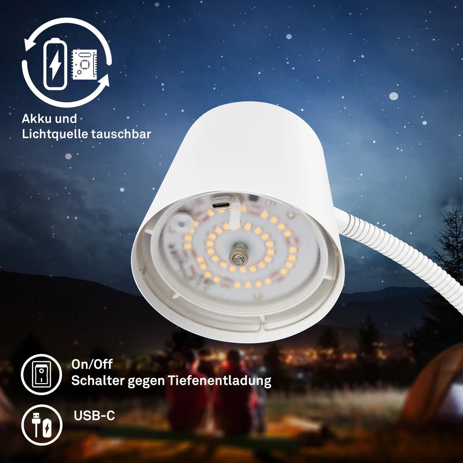 B-Ware Briloner Stehleuchte Standleuchte Led Akku Cielo Touchdimmer Usb Kunststoff