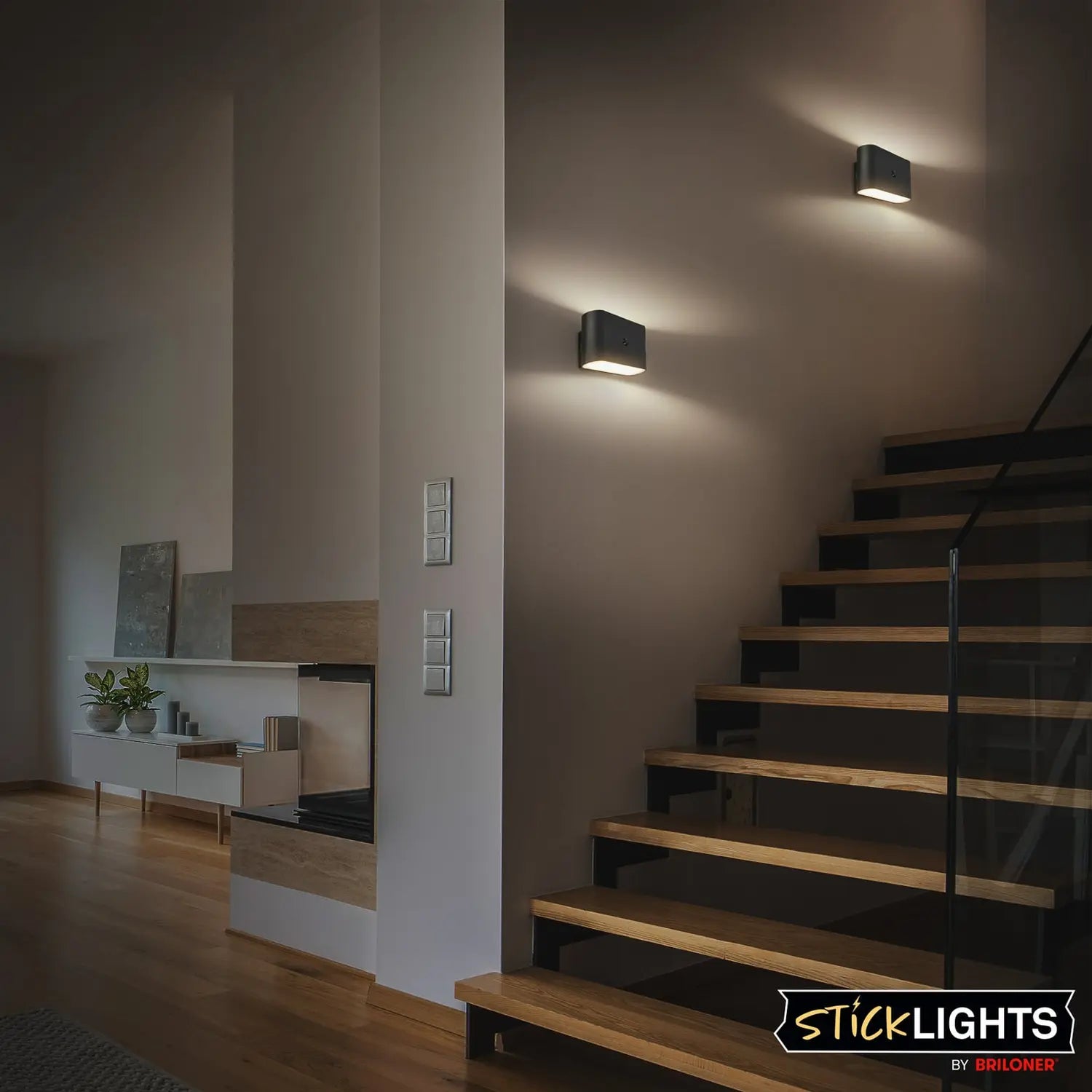 B-Ware Briloner Wandlampe Wandleuchte Led Akku Sensor Schwarz Bewegungsmelder - 4002707486770