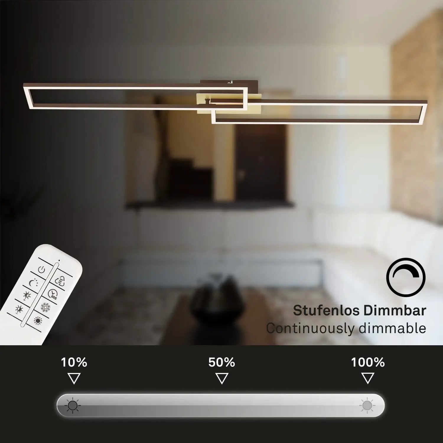 B-Ware Briloner Deckenleuchte Deckenlampe Led Frame Gold Fernbedienung Dimmbar - 4002707422198