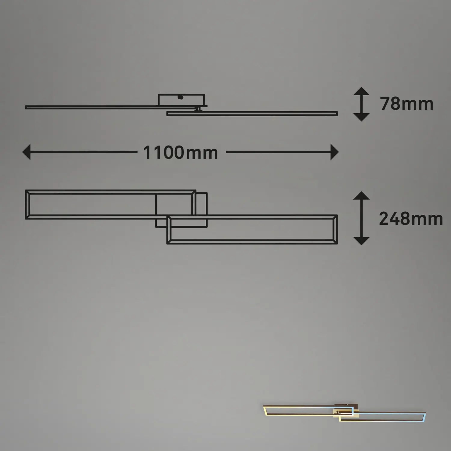 B-Ware Briloner Deckenleuchte Deckenlampe Led Frame Gold Fernbedienung Dimmbar - 4002707422198