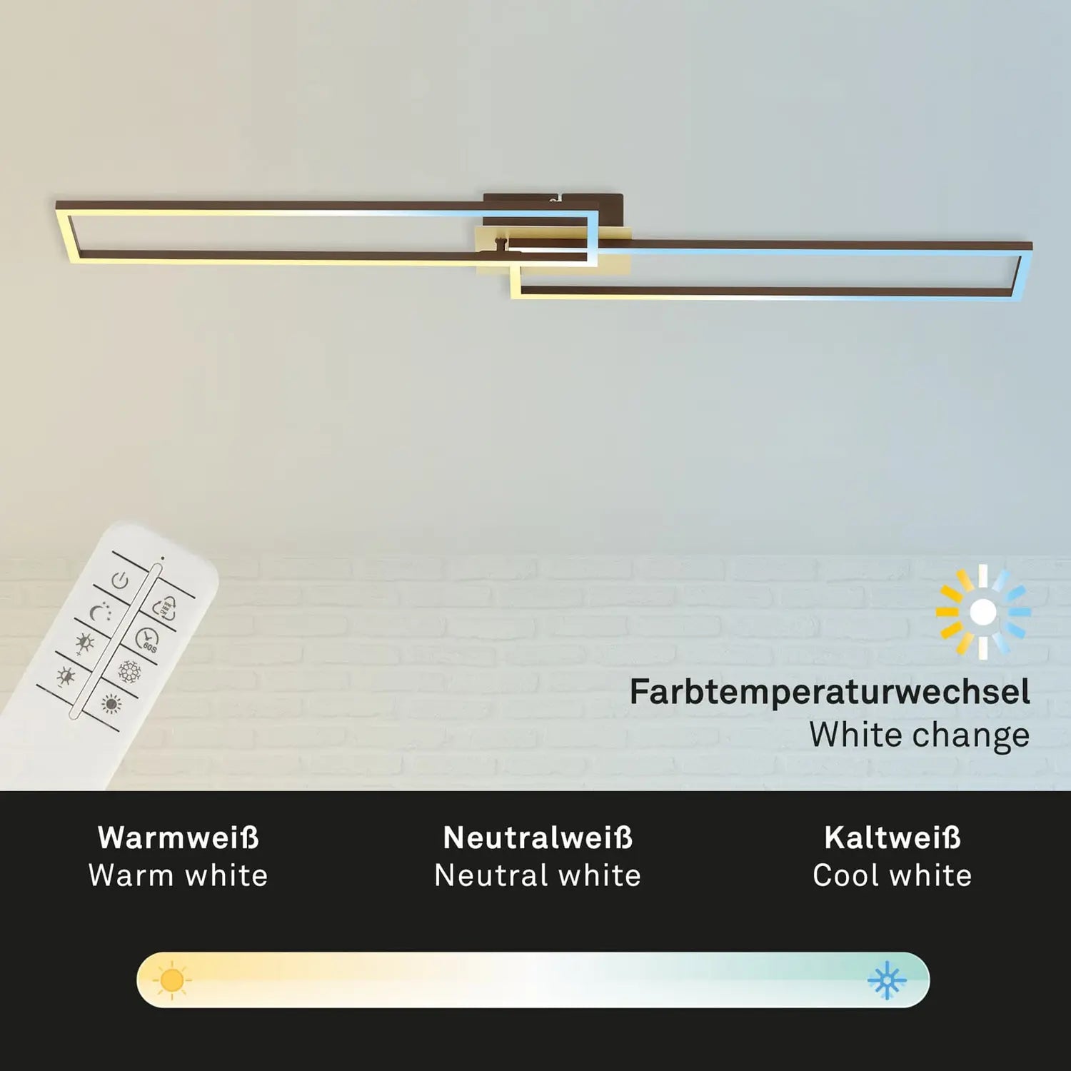 B-Ware Briloner Deckenleuchte Deckenlampe Led Frame Gold Fernbedienung Dimmbar - 4002707422198