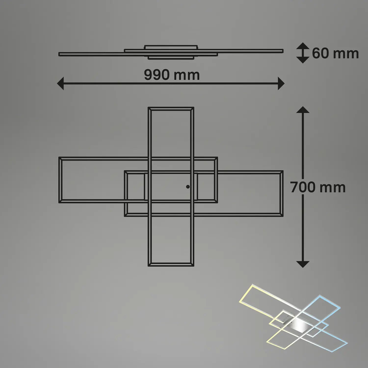 B-Ware Briloner Deckenleuchte Deckenlampe Led Lampe Aluminium Metall Fernbedienung - 4002707459200
