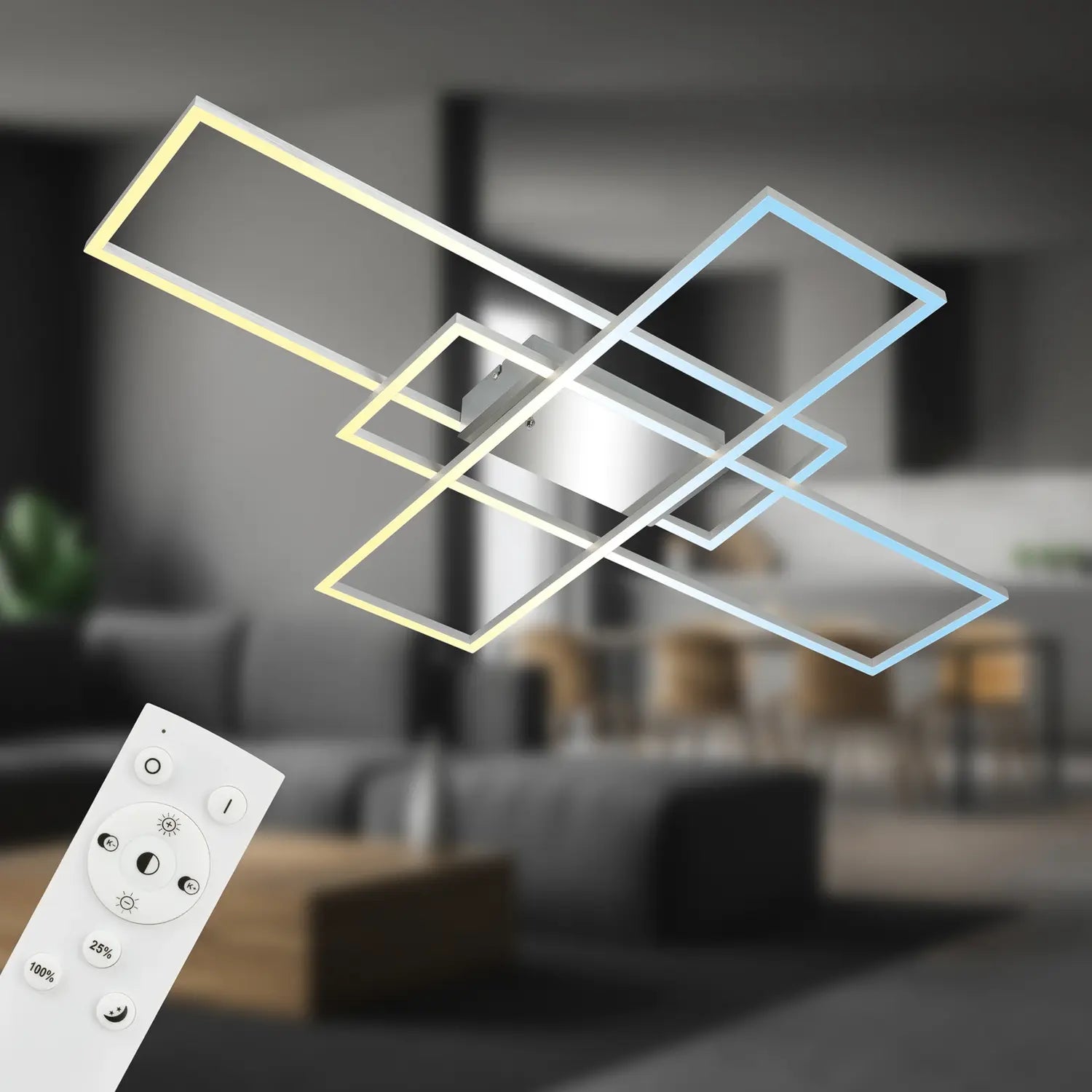 B-Ware Briloner Deckenleuchte Deckenlampe Led Lampe Aluminium Metall Fernbedienung - 4002707459200