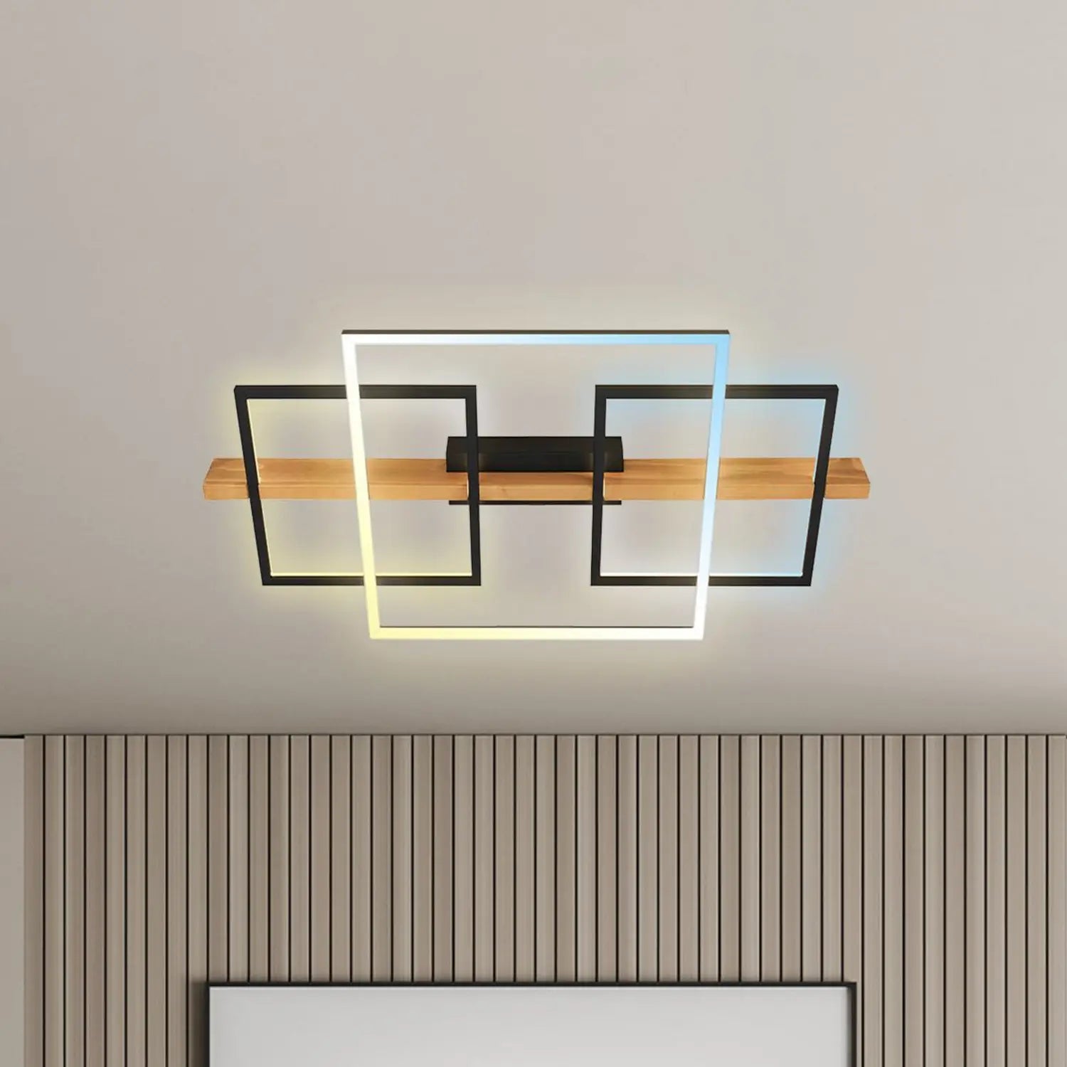 B-Ware Briloner Deckenleuchte Lampe Led Cadre Holz Schwarz Memoryfunktion Nachtlicht - 4002707461852