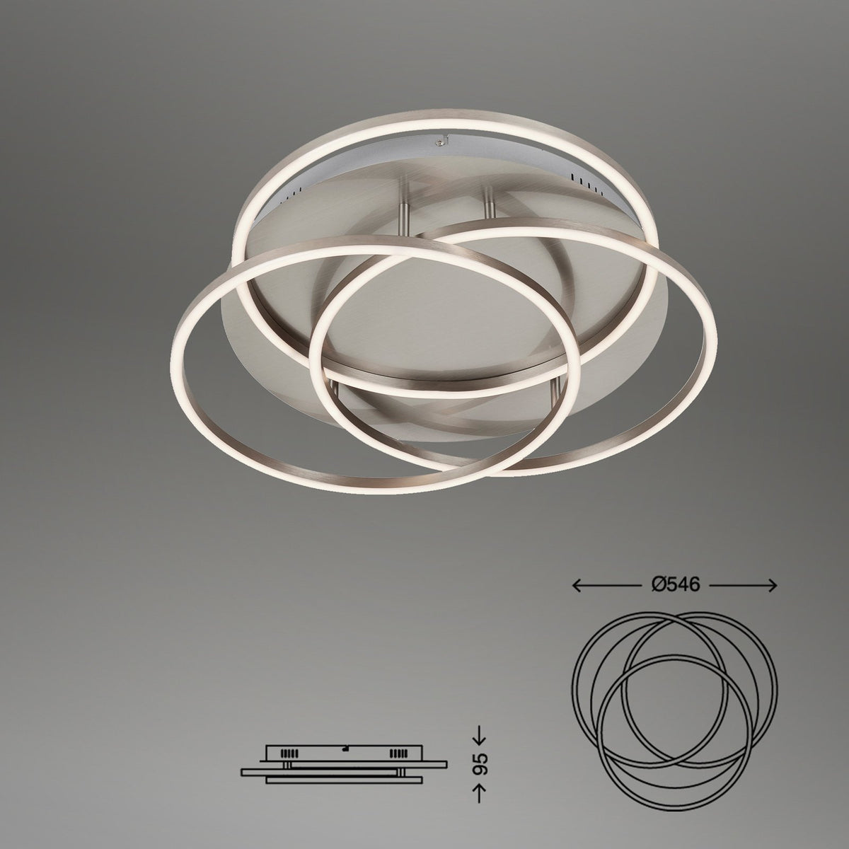 Briloner Deckenleuchte Lampe LED Frames Ringe Memoryfunktion weiß nickel matt - 4002707359128