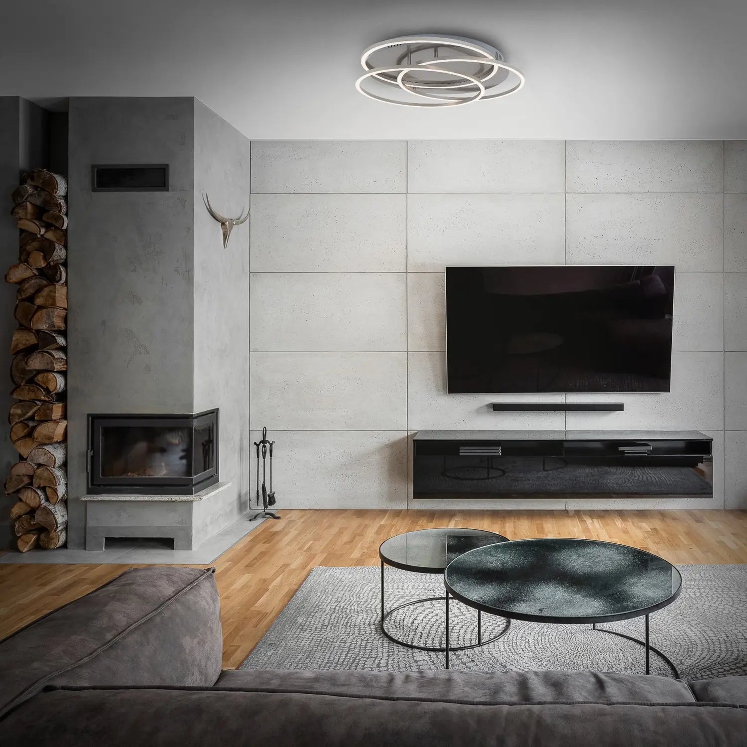 B-Ware Briloner Led Deckenleuchte Frames 3 Ringe Deckenlampe Memoryfunktion Weiß/Nickel - 4002707359128