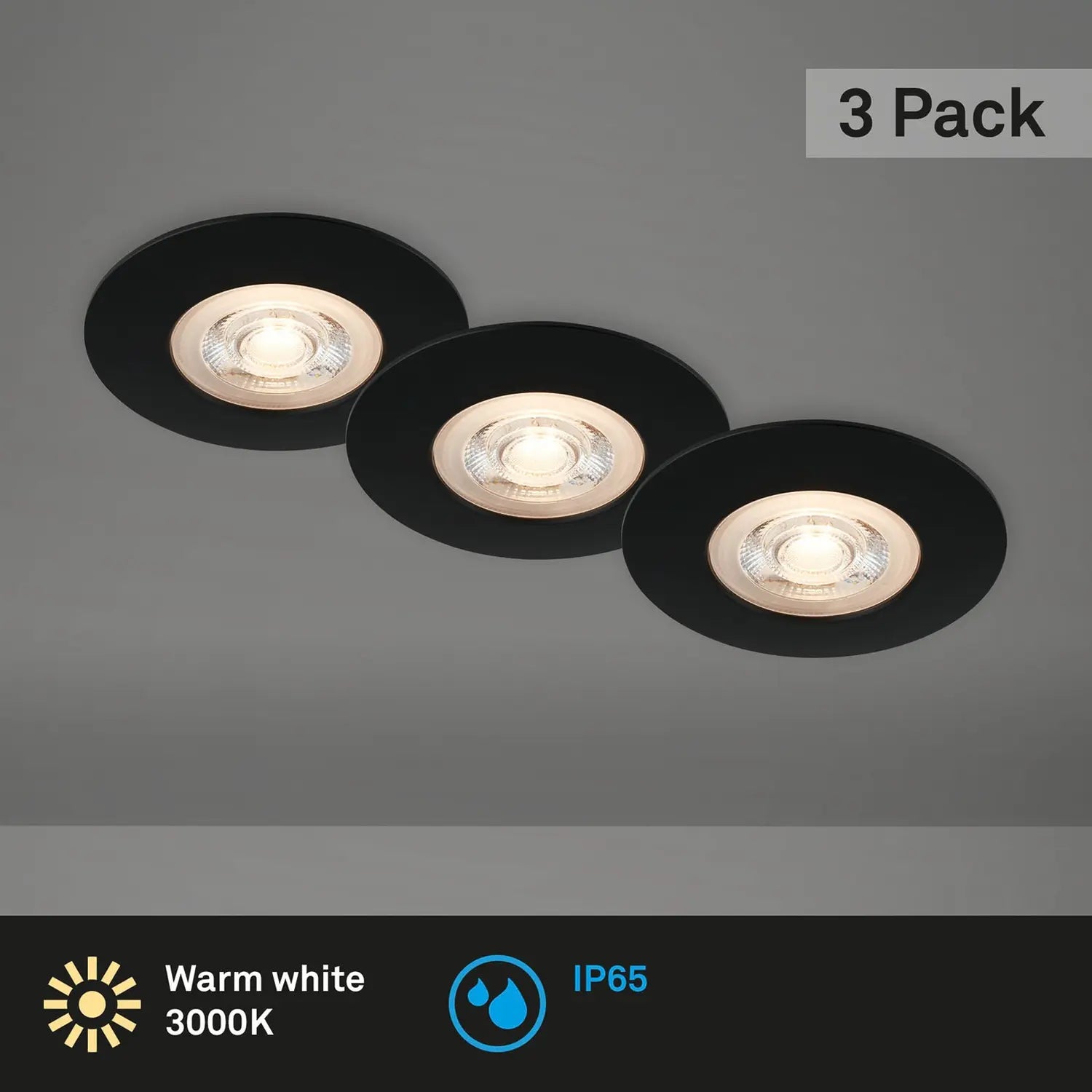 B-Ware Briloner Einbaustrahler Deckenleuchte Led Kulana 3000 K Schwarz Ip65 3er Set - 4002707418726