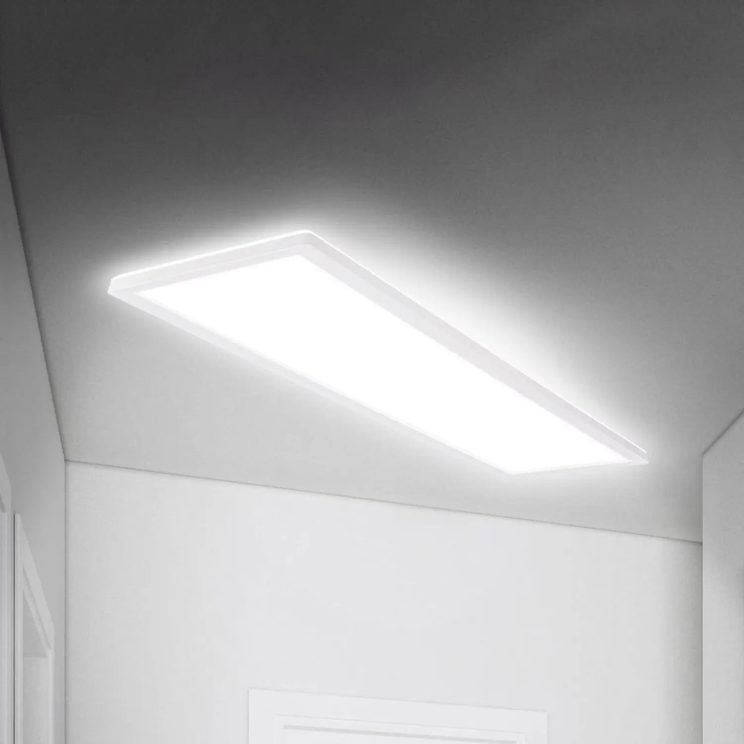 B-Ware Briloner Led Panel Deckenleuchte Sensor Badezimmer Weiß Kunststoff Ip44 98x20 Cm