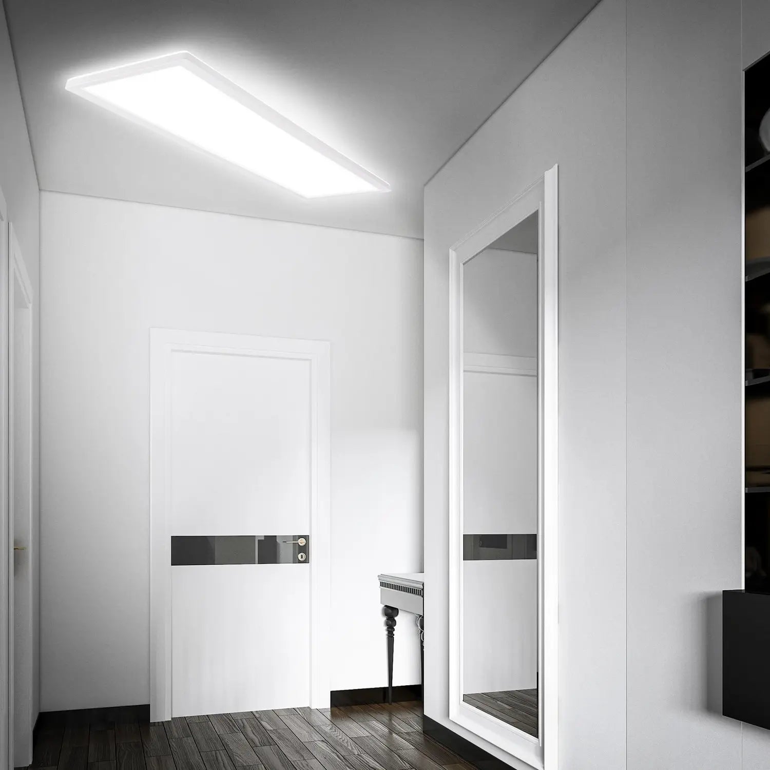 B-Ware Briloner Led Panel Deckenleuchte Sensor Badezimmer Weiß Kunststoff Ip44 98x20 Cm