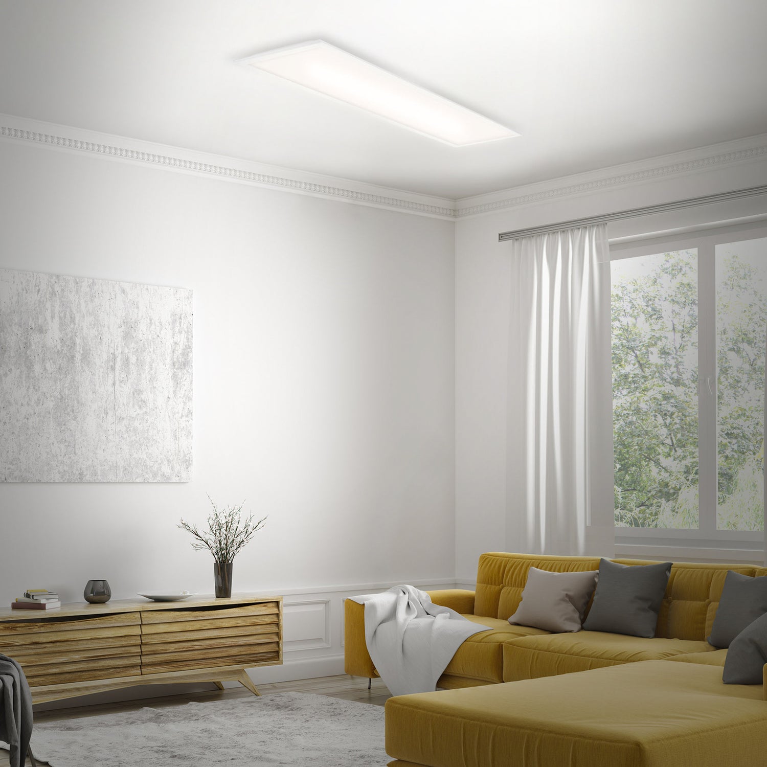 B-Ware Briloner Led Panel Deckenleuchte Piatto Fernbedienung Cct Weiß 100 X 25 Cm 24 W - 4002707359838