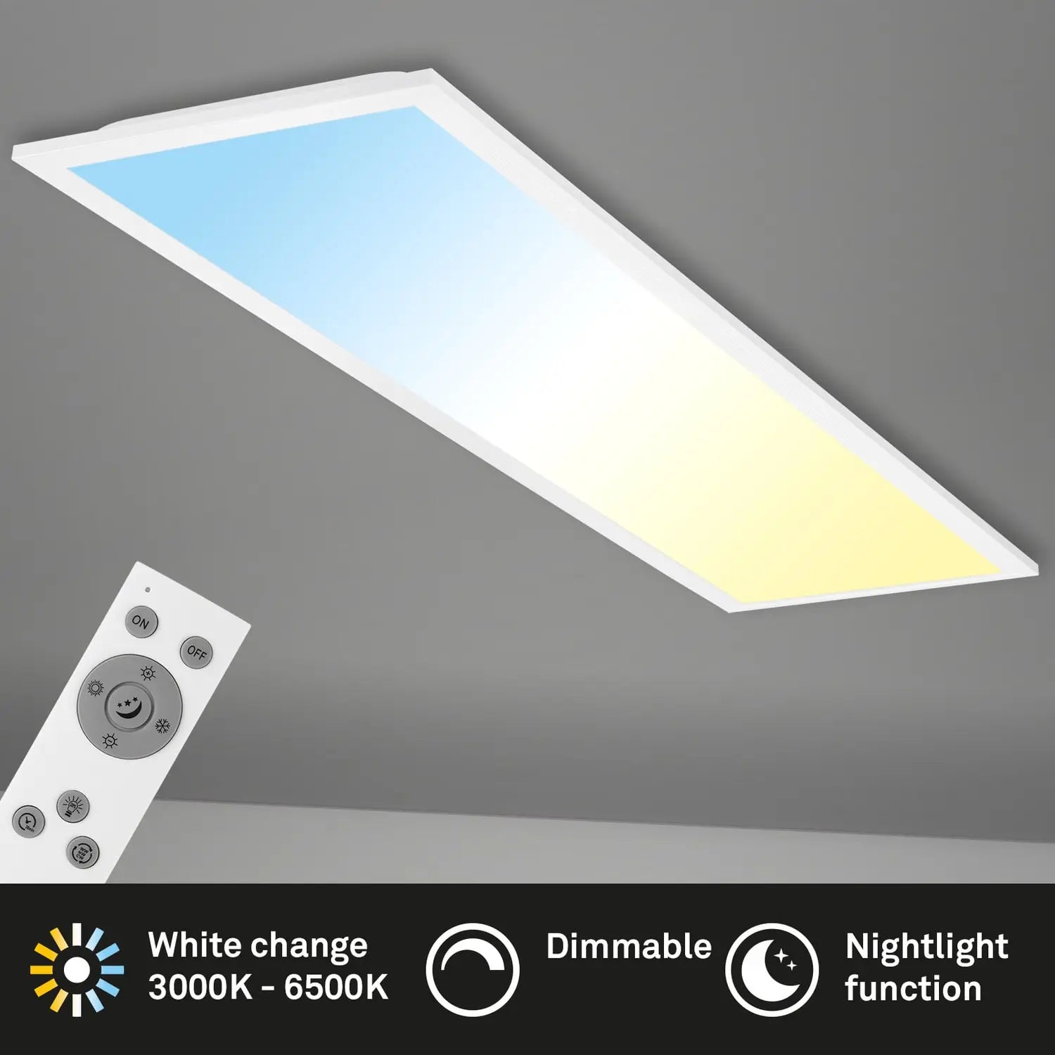 B-Ware Briloner Led Panel Deckenleuchte Piatto Fernbedienung Cct Weiß 100 X 25 Cm 24 W - 4002707359838