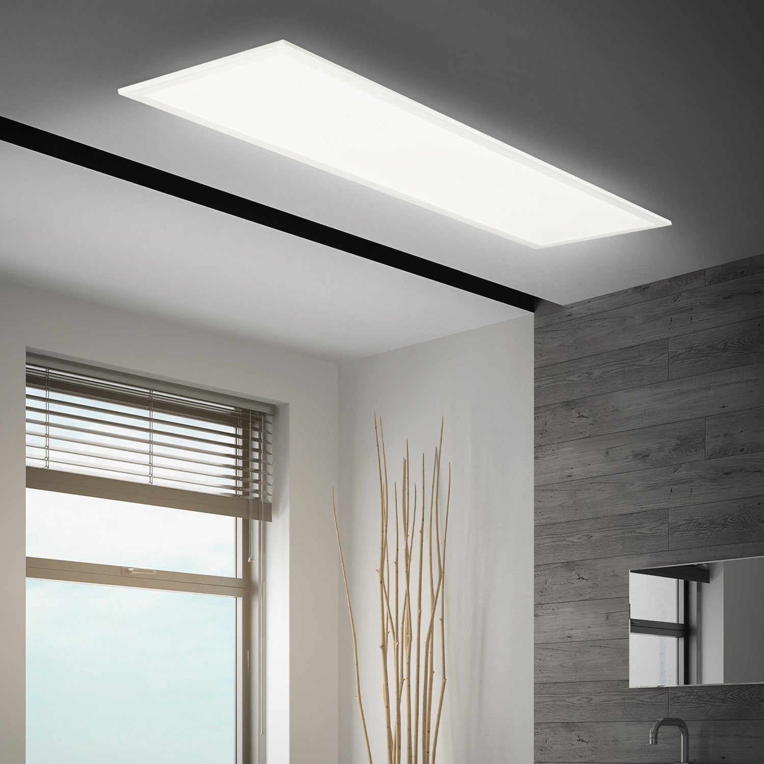 B-Ware Briloner Deckenleuchte Panel Leuchte Led Simple Weiß 100 Cm 25 Cm 4000 K Ip44 - 4002707484240