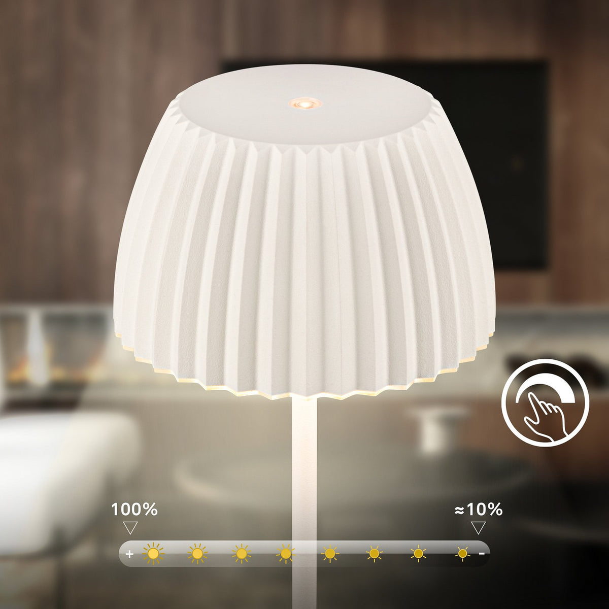 Briloner LED-Stehlampe Stehleuchte Loca Weiß Metall Kunststoff Touch H123cm - 4002707485704