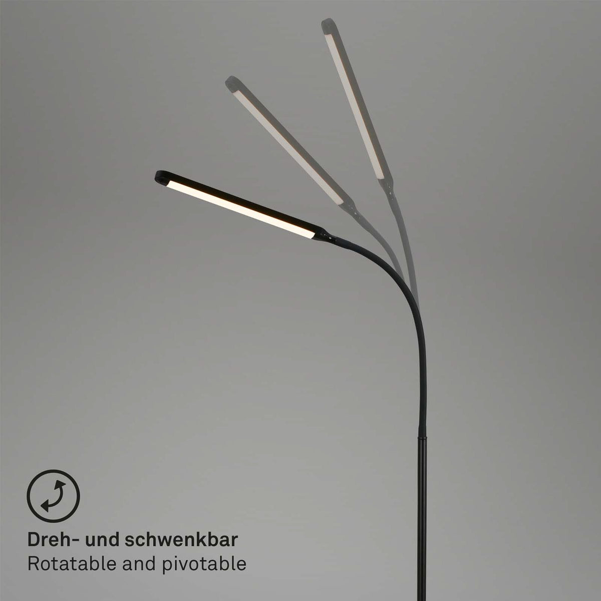 Briloner Stehleuchte Standleuchte LED Touchdim Pivaz schwarz Wohnzimmer Homeoffi - 4002707444688