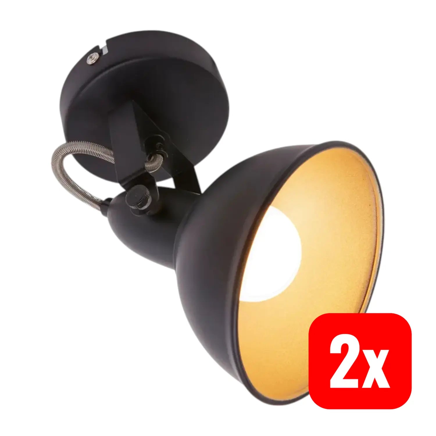 B-Ware Briloner Wandlampe Wandspot Leuchte Lampe Innen Metall Schwarz Retro 2 Stück - 4002707321323
