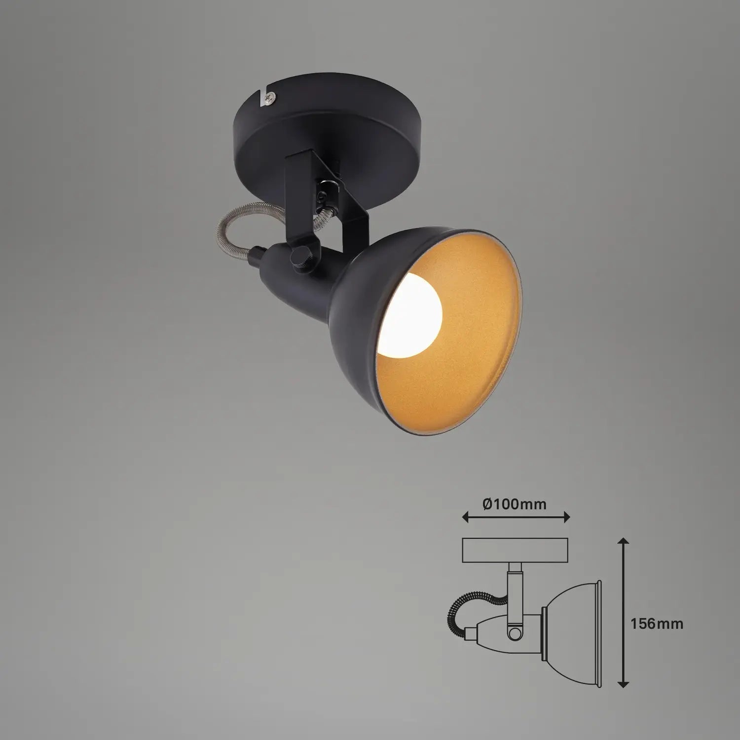 B-Ware Briloner Wandlampe Wandspot Leuchte Lampe Innen Metall Schwarz Retro 2 Stück - 4002707321323
