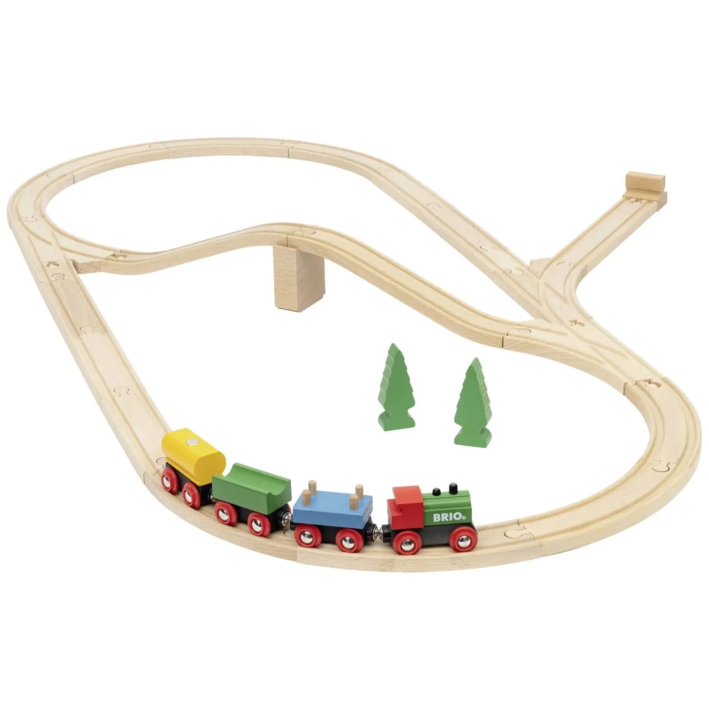 B-Ware Brio Holzeisenbahn Spielzeugeisenbahn Zugset Jubiläumszug Brücke Weichen Bäume - 7312350360363