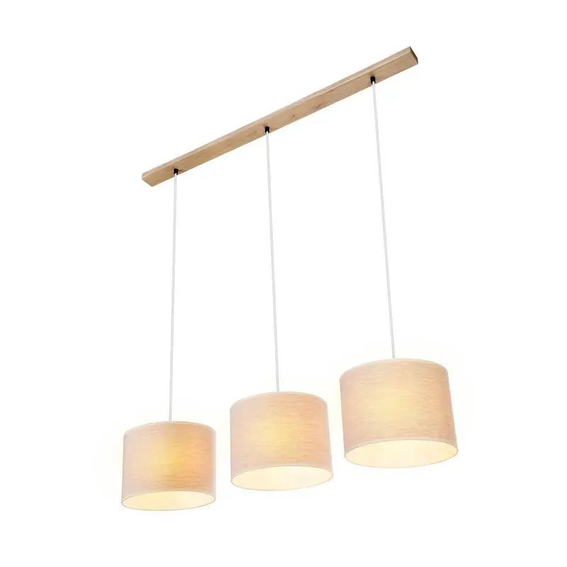 B-Ware Britop Hängeleuchte Pendelleuchte Canvas Leinenschirme Holz Lampe Leuchte Led