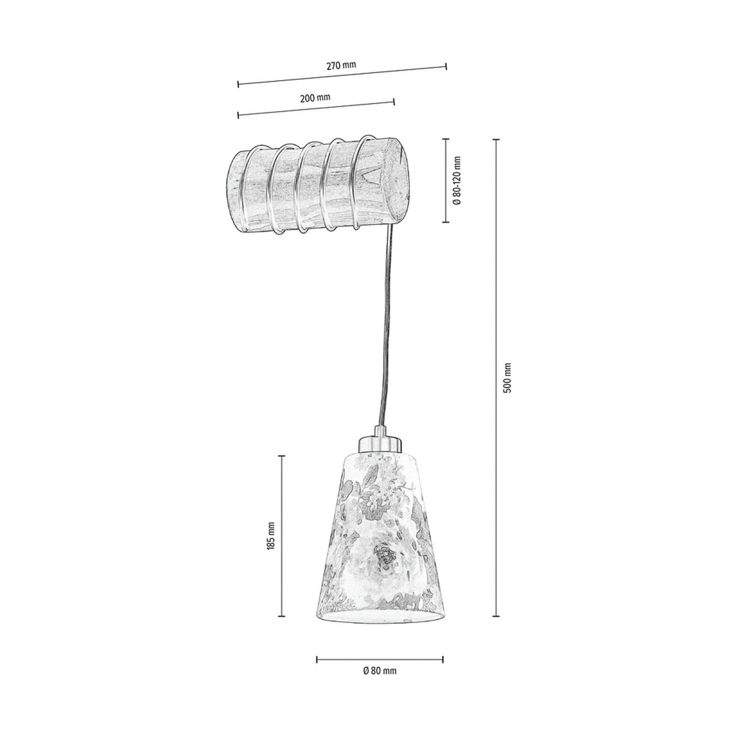 Britop Wandleuchte Lampe Flarino Kiefernholz Schwarz 1 Flammig E27 Holzleuchte B-Ware - 5904496510911