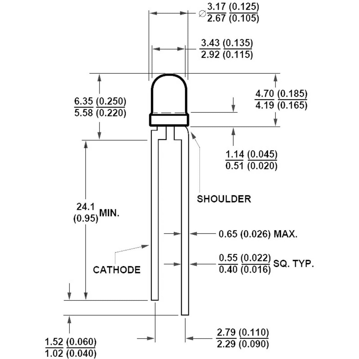 Broadcom LED Leuchtdiode Lampe Rot bedrahtet 3 mm 45 mcd 60 Grad 20 mA 600 STÜCK - 2050000589362