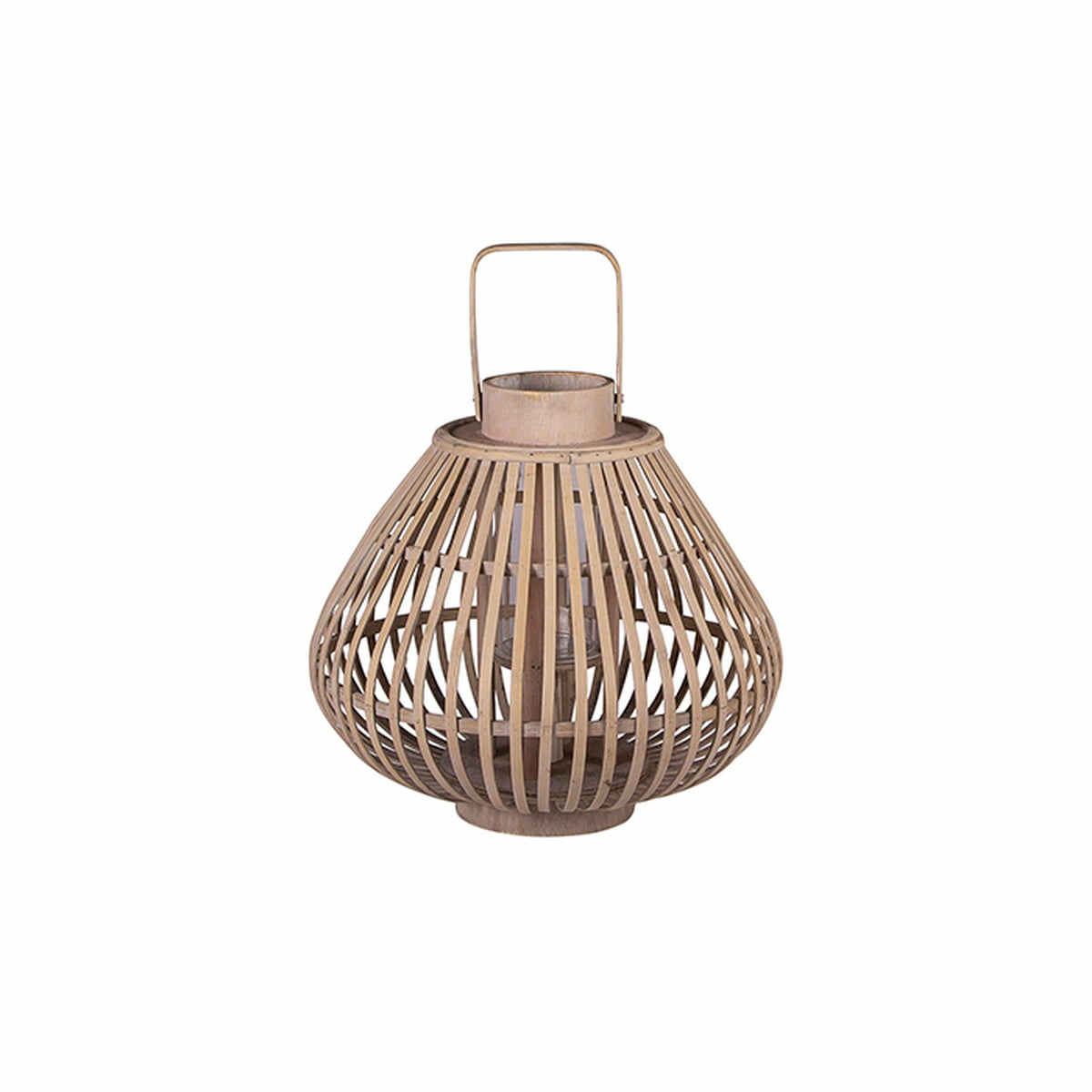 B-Ware Broste Copenhagen Sahara Bambus Laterne Windlicht Teelichthalter 31,5x28cm Natur - 5710688012084