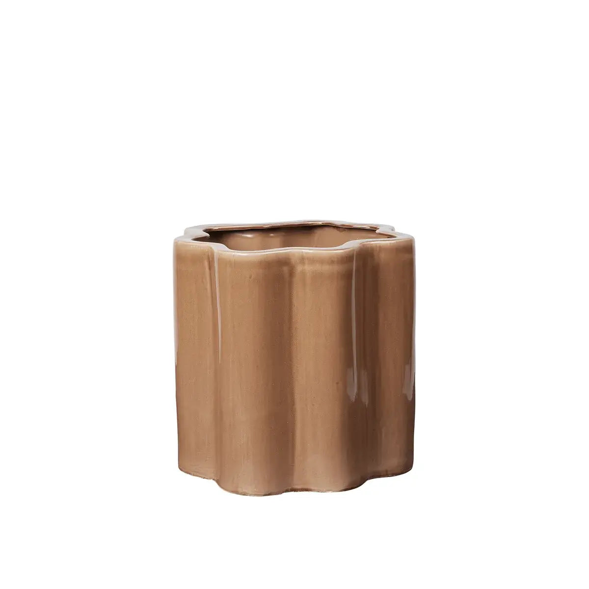 B-Ware Broste Copenhagen übertopf Pflanzgefäß Blumentopf Keramik Braun H 36 Cm - 5710688301867