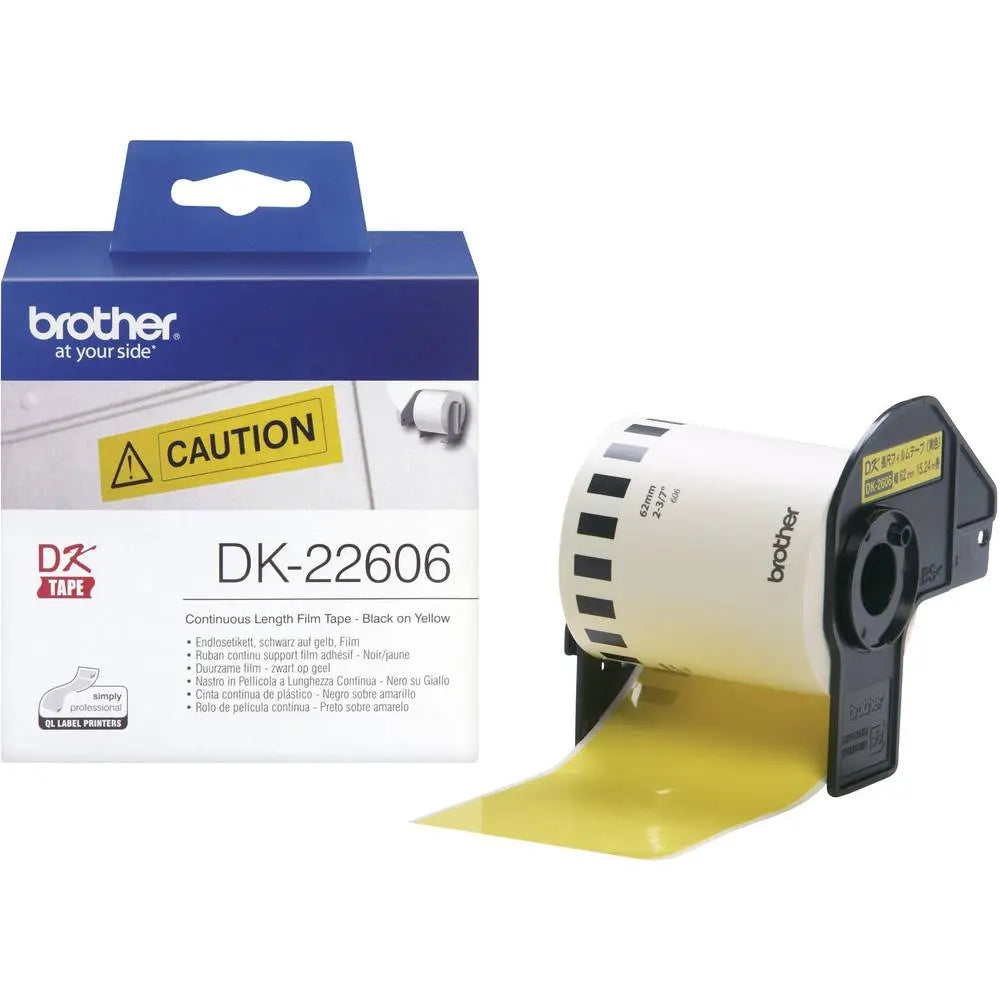 B-Ware Brother Universal Etiketten Rollenetiketten Folie Gelb Permanent 62mmx15.24m - 4977766628228