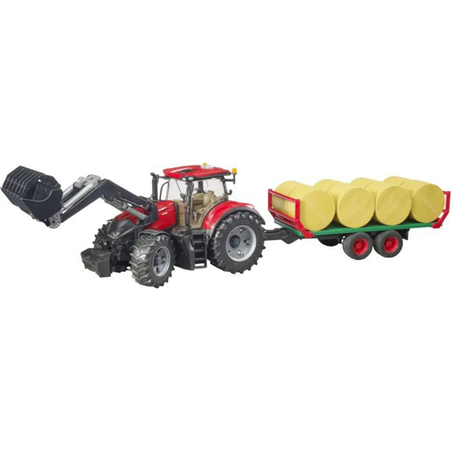 B-Ware Bruder Traktor Schlepper Case Ih Optum 300 Cvx Frontlader Ballentransportanhänger - 4001702031985