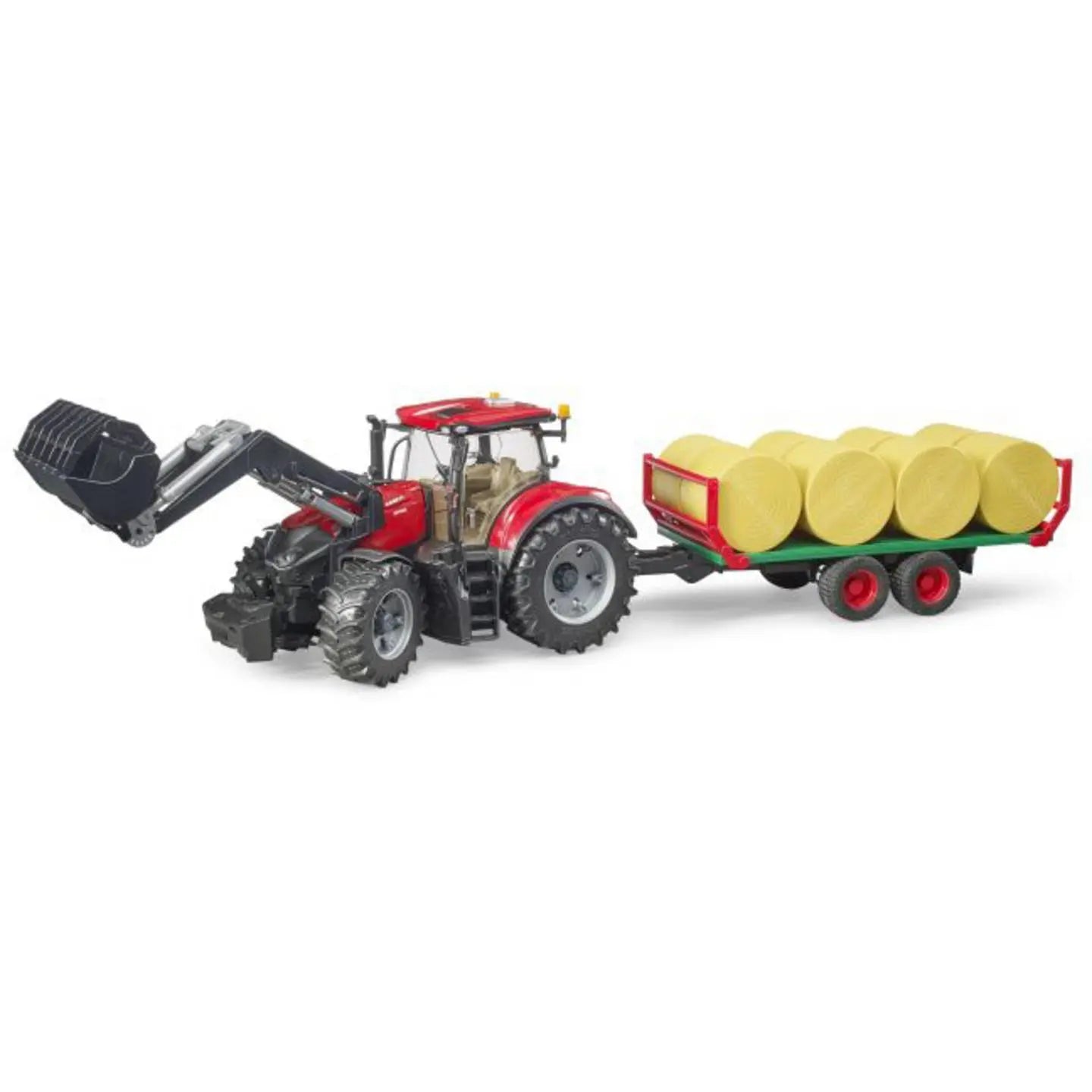 B-Ware Bruder Traktor Schlepper Case Ih Optum 300 Cvx Frontlader Ballentransportanhänger - 4001702031985