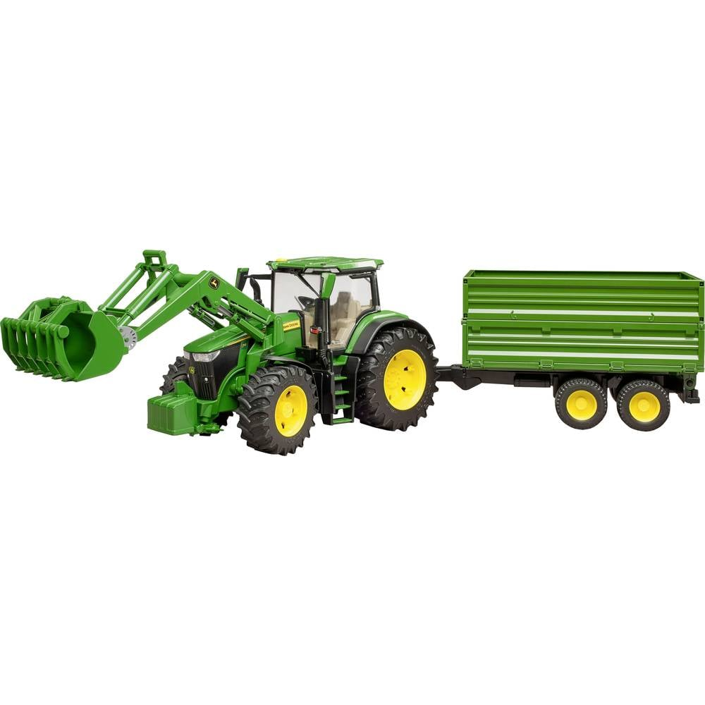 B-Ware Bruder John Deere 7 R 350 Frontlader Traktor Hänger Landwirtschafts Modell