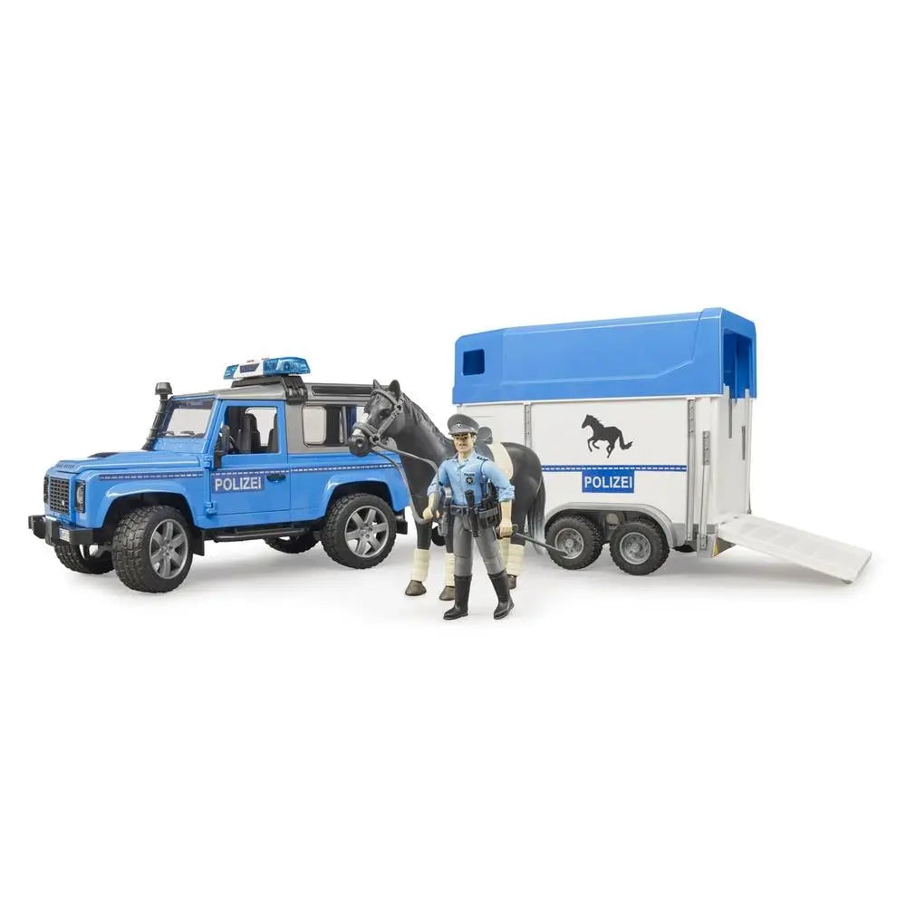 B-Ware Bruder Pkw Modell Auto Land Rover Defender Polizeifahrzeug Fertigmodell Fahrzeug - 4001702025885