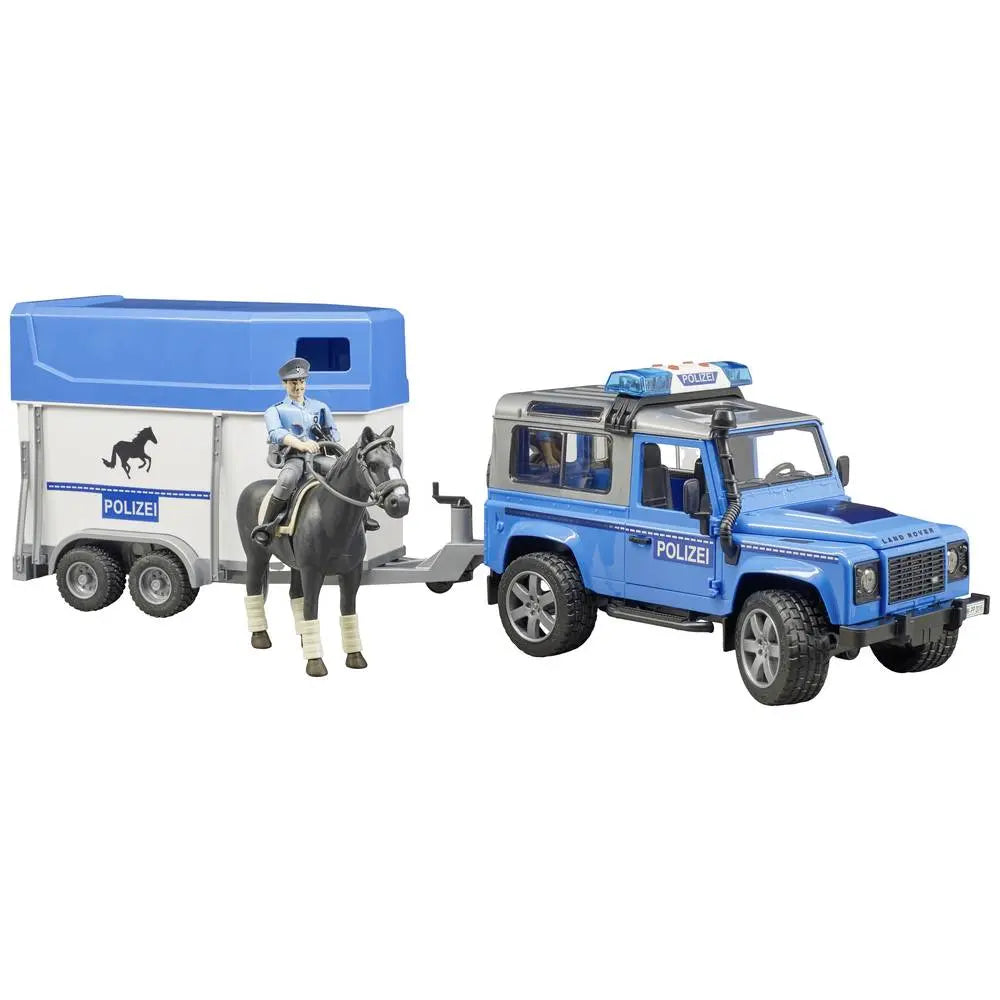 B-Ware Bruder Pkw Modell Auto Land Rover Defender Polizeifahrzeug Fertigmodell Fahrzeug - 4001702025885