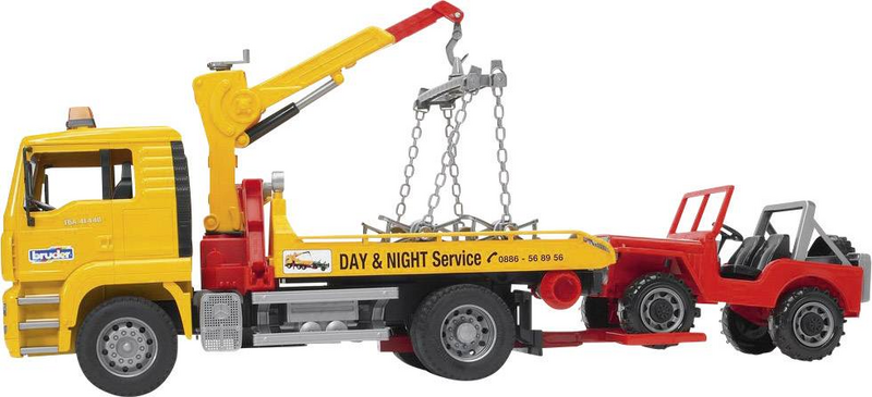 B-Ware Bruder Man Tga Abschlepp Lkw Mit Geländewagen 2750 Kippbares Fahrerhaus - 4001702027506