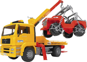 B-Ware Bruder Man Tga Abschlepp Lkw Mit Geländewagen 2750 Kippbares Fahrerhaus