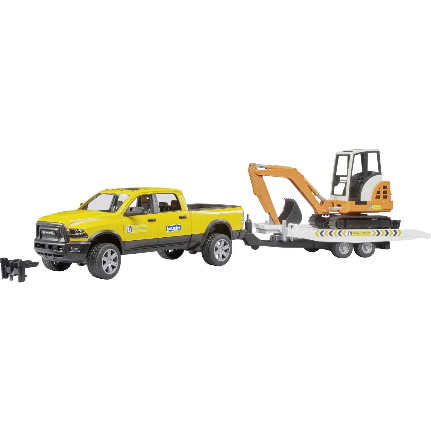 B-Ware Bruder Baufahrzeug Modell Baustellenfahrzeug Ram 2500 Power Wagon Mit Minibagger - 4001702025465