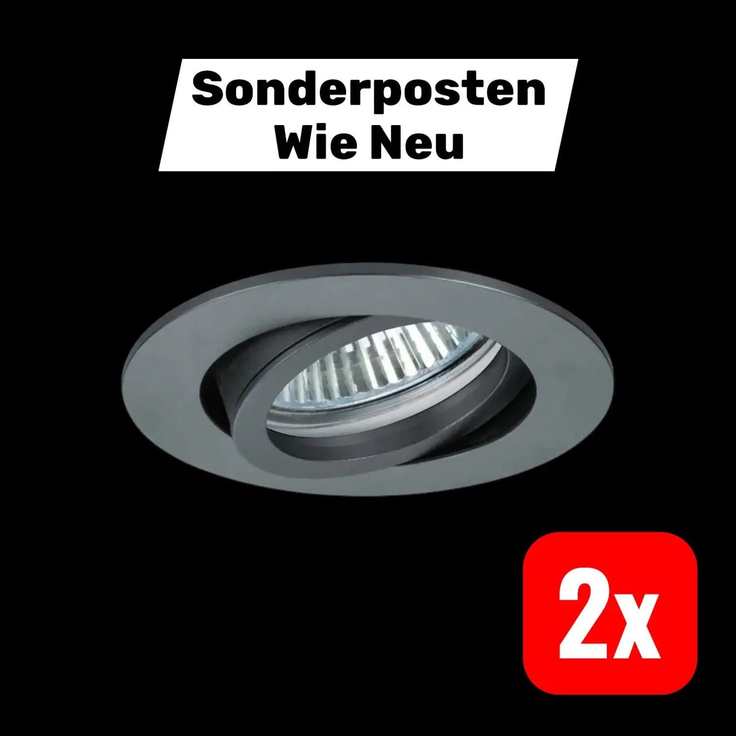 B-Ware Brumberg Einbaustrahler Spot Tirrel R Gu10 Fassung Titan Matt Aluminium 2 Stück - 4250047796664