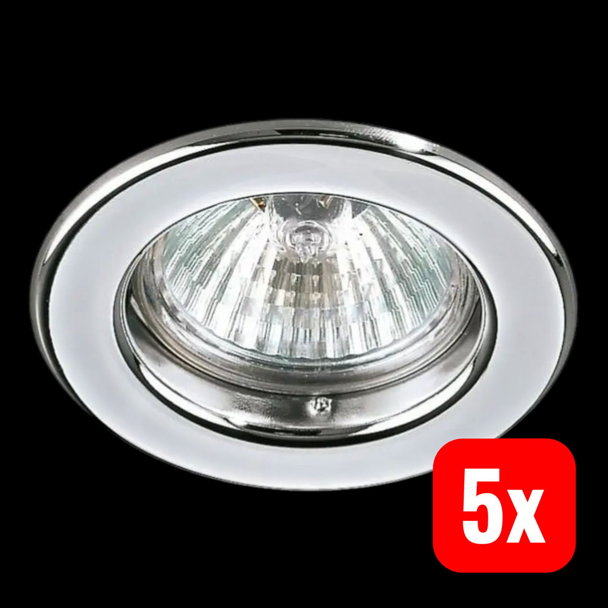 Brumberg Einbauleuchte Downlight Halogen GX5.3 Chrom Deckenmontage 50 W 5 STÜCK - 4250047706717