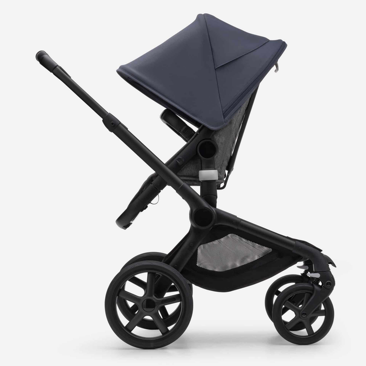 Bugaboo Fox5 Kombi Kinderwagen Schwarz/ Grau Meliert Sturmblau Buggy Wagen  B-Ware