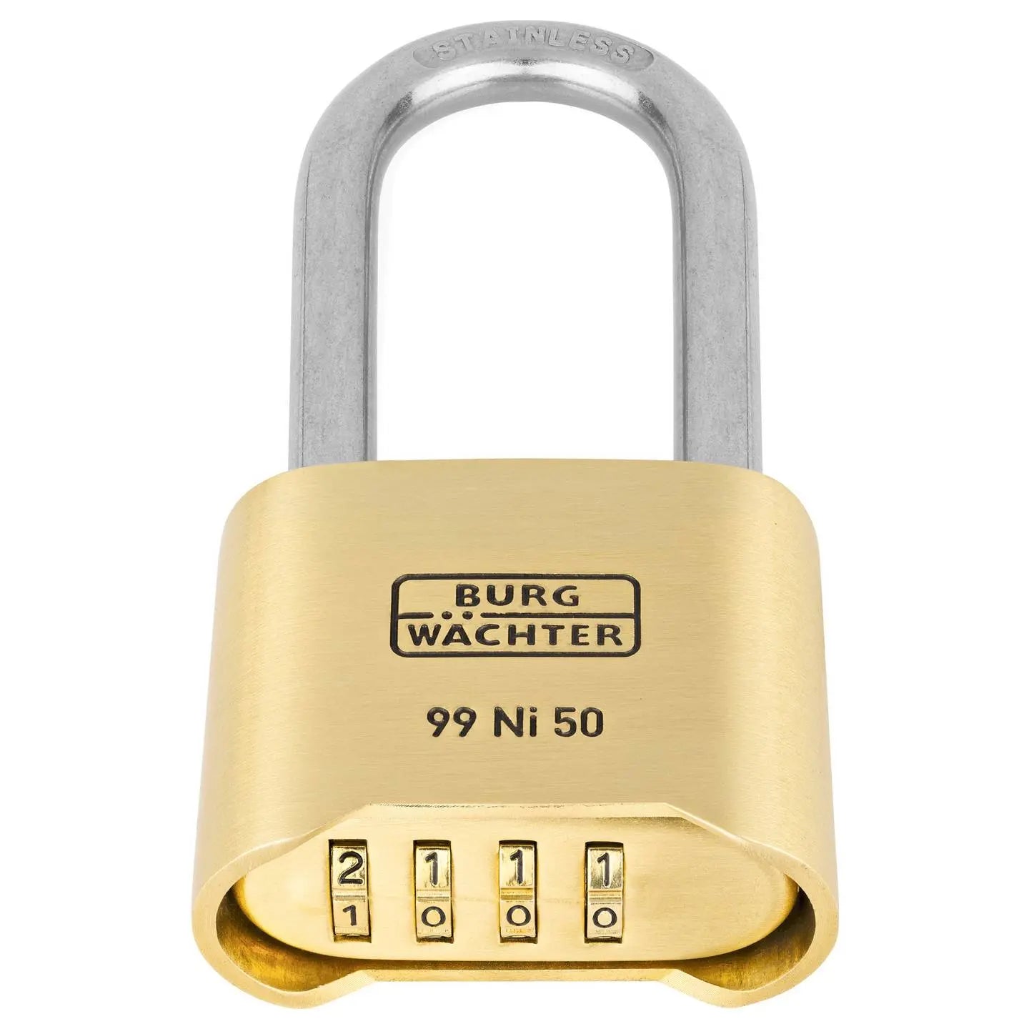 B-Ware Burg Wächter Vorhängeschloss 37491 Zahlenschloss Messing 51.90 Mm 4 Rollen - 4003482374917
