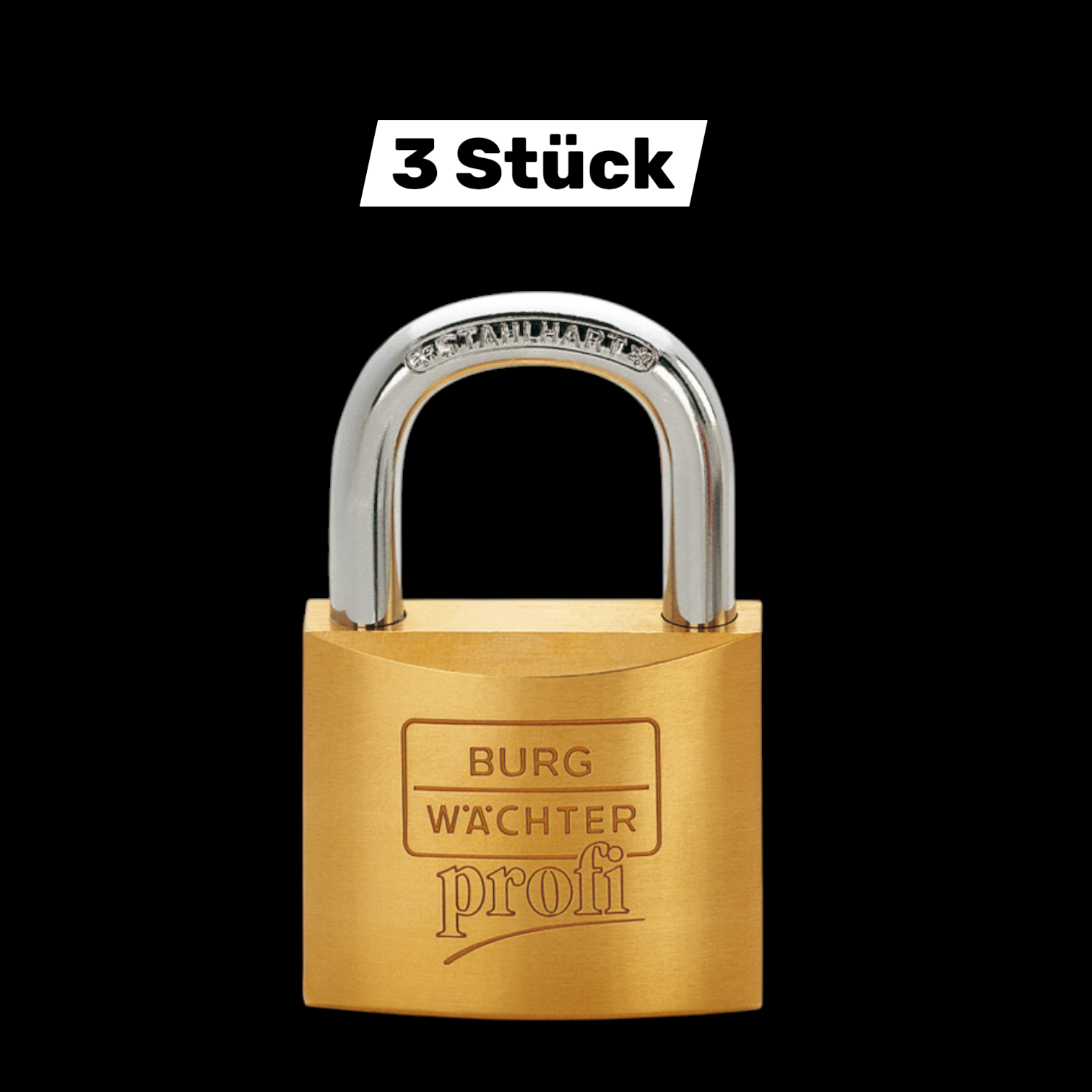 Burg-Wächter Vorhangschloss Zylinder Schloss 50mm verschiedenschließend 3 STÜCK - 4003482031704